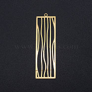 201 Stainless Steel Big Filigree Pendants, Rectangle, Golden, 55.5x16.5x1mm, Hole: 1.6mm(STAS-T049-T701-2)
