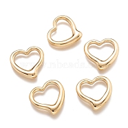304 Stainless Steel Pendants,  Heart, Golden, 23.5x24x5mm, Hole: 12mm(STAS-J036-123B-G)