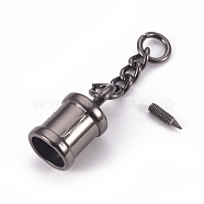 Alloy Chain Extender, with Bead Cap Bails and Curb Chains, Gunmetal, Bead Cap Bails: 25.5x13.5mm, Inner: 10.5mm(PALLOY-WH0070-26B)