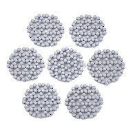 Spray Painted Acrylic Woven Beads, Matte Style, Flat Round, Dark Gray, 27~29x3mm(FIND-T044-29A)