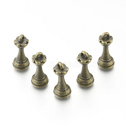 Alloy Pendants, Rook Chess Pieces, Antique Bronze, 18x8mm, Hole: 1.5mm(PALLOY-H201-02AB)