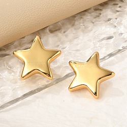 304 Stainless Steel Star Stud Earrings, Golden, 32x33.5mm(EJEW-Q011-03G)