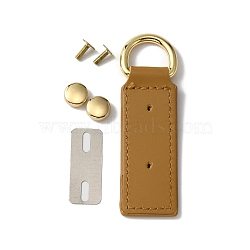 Alloy D Ring Clasps with PU Leather Tab, Screw Rivet & Shim, for DIY Bag Handle Accessories, Peru, 0.8~9.3x0.85~1.2x0.04~0.5cm(FIND-WH0147-90B)