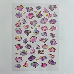 Epoxy Resin Sticker, for Scrapbooking, Travel Diary Craft, Diamond Pattern, 5~18x6~16mm(DIY-A016-03A)