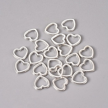 Tibetan Style Alloy Linking Rings, Heart, Lead Free & Nickel Free, Antique Silver, 10x10x1mm