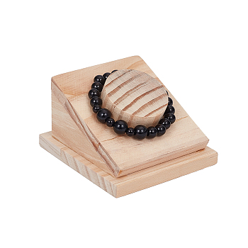 Wood Bracelet Display Stands, Rectangle, Bisque, 9x8.5x5.3cm