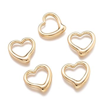 304 Stainless Steel Pendants,  Heart, Golden, 23.5x24x5mm, Hole: 12mm