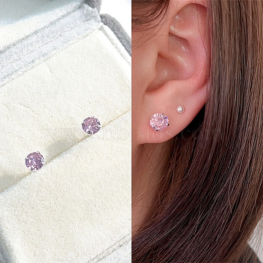 aretes con circonitas cúbicas y diamantes(STER-M105-01B-S)-2