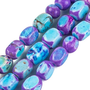 Blue Violet Cuboid Imperial Jasper Beads