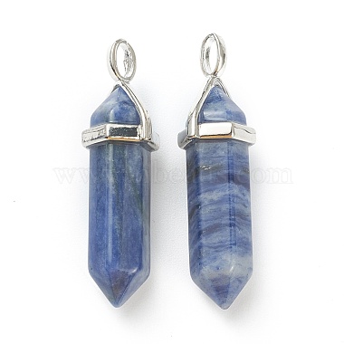 Natural Sodalite Pointed Pendants(G-M378-01P-A18)-2