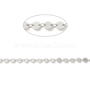 Rhodium Plated 925 Sterling Silver Flat Round Link Chains(STER-NH0001-27A-P)-2