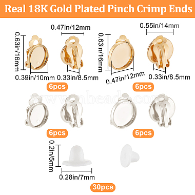 24Pcs 4 Style Brass Clip-on Earring Settings(KK-BBC0008-44)-2