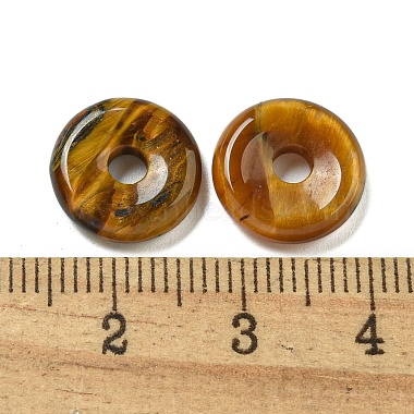 Natural Tiger Eye Donut/Pi Disc Charms(G-G142-01O)-3