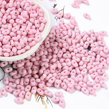 Pearl Pink Peanut Acrylic Beads