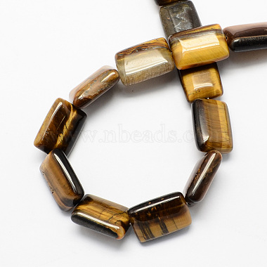 Rectangle Shaped Gemstone Natural Tiger Eye Beads Strands(G-S112-16)-2