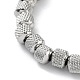 202 Stainless Steel Grooved Column Beaded Stretch Bracelets for Men Women(BJEW-D034-02P)-2