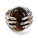 Oval Natural Tiger Eye Finger Ring(G-Q184-06F-P)-2