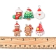 24шт 6 стили рождественские подвески из непрозрачной смолы(RESI-FS0001-44)-7