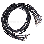 10Pcs PU Leather Necklaces Making, with Stainless Steel Findings, Black, 20.28 inch(51.5cm)(NJEW-HS0001-07C)