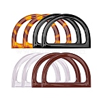 8 Pcs 4 Colors Plastic D Shape Purse Handle, for Bag Handles Replacement Accessories, Mixed Color, 120x85x8mm, Inner: 95x61mm, 2pcs/color(KY-SZ0001-03)