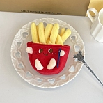 Cute Cartoon Fast Food Theme Plush Wallets for Children, with Key Rings, French Fries, 11cm(PW-WGEB931-04)