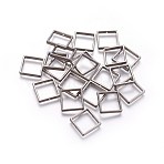 Tibetan Style Alloy Beads, Lead Free & Cadmium Free, Square, Gunmetal, 17x17x3mm, Hole: 1mm(TIBEB-EA566Y-B-FF)