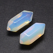 No Hole Opalite Double Terminated Point Beads, For Wire Wrapped Pendants Making, 20x9x9mm(G-K034-20mm-07)