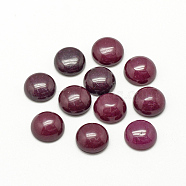 Natural White Jade Cabochons, Dyed, Half Round/Dome, Medium Violet Red, 12x5mm(X-G-R416-12mm-09)