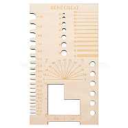 Wood Braided Cord Measure Rulers, Measure Tool, Rectangle, Lemon Chiffon, 20x11x0.5cm(TOOL-WH0155-75A)