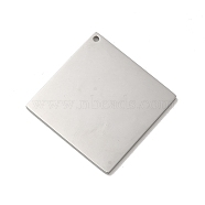 304 Stainless Steel Pendants, Stamping Blank Tag, Rhombus Charm, Stainless Steel Color, 41.5x41.5x1.5mm, Hole: 1.6mm(STAS-K270-20P)