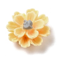 Opaque Resin Cabochons, 3D Flower, Yellow, 11.5x6.5mm(RESI-C036-02B)