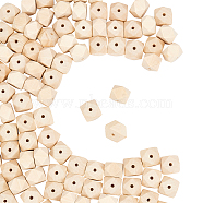 Natural Wood Beads, Square Cut Round Beads, BurlyWood, 19.5~20x25.5x25.5mm, Hole: 4.5mm(WOOD-PH0001-10B)