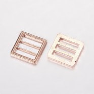 Alloy Filigree Joiners, Square, Rose Gold, 10.5x10.5x1.5mm(X-PALLOY-E446-09RG)