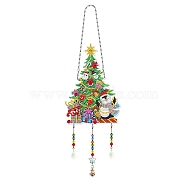 Christmas DIY Diamond Painting Pendant Decoration Kits, including Resin Rhinestones, Diamond Sticky Pen, Tray Plate and Glue Clay, Christmas Tree, 500mm(DIAM-PW0010-23J)