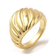 Brass Finger Rings, Textured Wide Band Ring for Women, Real 18K Gold Plated, 3~15mm, Inner Diameter: 17.3mm(RJEW-Q778-22G)