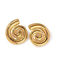 304 Stainless Steel Vortex Stud Earrings, Golden, 30.5x26.5x3.5mm, Hole: 0.7mm(JE1137A)