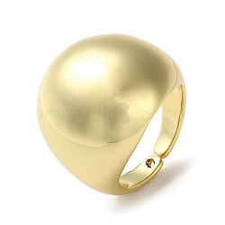 Rack Plating Brass Open Cuff Rings, Plain Dome, Cadmium Free & Lead Free, Real 18K Gold Plated, US Size 7 1/4(17.5mm)(X-RJEW-K249-17G)