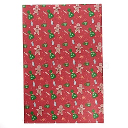 Christmas Theme Printed PVC Leather Fabric Sheets, for DIY Bows Earrings Making Crafts, Dark Red, 30x20x0.07cm(DIY-WH0158-61C-16)