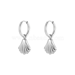 Stylish Stainless Steel Shell Earrings for Women's Daily and Party Outfits(HK0128-2)