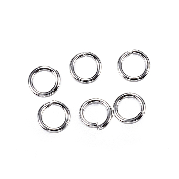 304 Stainless Steel Jump Rings, Open Jump Rings, Stainless Steel Color, 21 Gauge, 4x0.7mm, Inner Diameter: 2.6mm