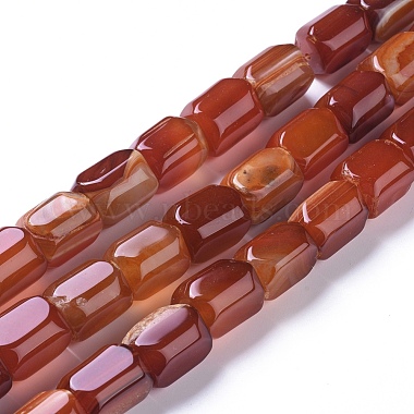 20mm Orange Column Natural Agate Beads