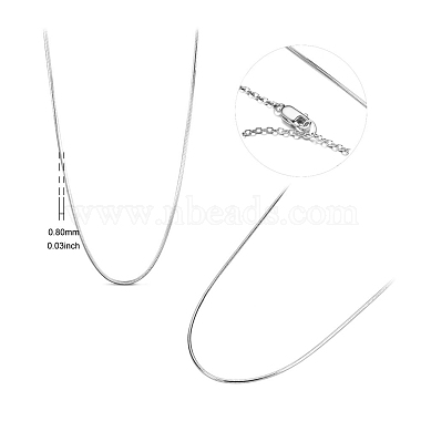 SHEGRACE 925 Sterling Silver Snake Chain Necklaces(JN734A)-2