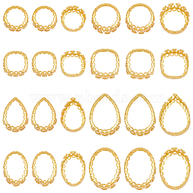 Golden Mixed Shapes Brass Cabochon Settings
