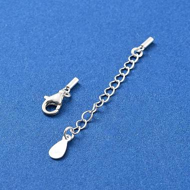 925 Sterling Silver Curb Chain Extender(STER-G039-01A-S)-2