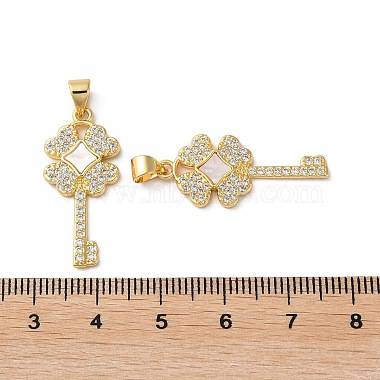 Brass Micro Pave Cubic Zirconia Pendants(KK-D057-15G)-2