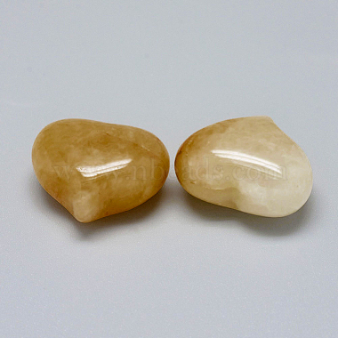 Natural Yellow Aventurine Heart Palm Stone(G-F637-11C)-2