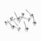 304 Stainless Steel Post Stud Earring Settings For Half Drilled Beads(STAS-H376-93)-1