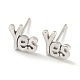 Rack Plated Word Yes Brass Stud Earrings for Women(EJEW-Z048-10A-P)-1