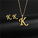 Golden Stainless Steel Initial Letter Jewelry Set(IT6493-22)-1