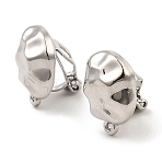 Alloy Clip-on Earring Findings, with Horizontal Loops, for Non-pierced Ears, Flat Round, Platinum, 16x12.5x12mm, Hole: 1.2mm(FIND-L015-008P)